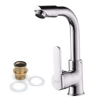 360 Chrome Faucet Kitchen Bathroom Basin Sink Hot & Cold Water Mixer Tap