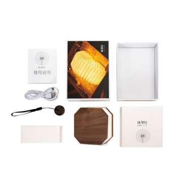 360 Degree Foldable Organic Lamp Portable Retro Lamp USB Rechargeable Wooden Led Lamp For Gift Dormi