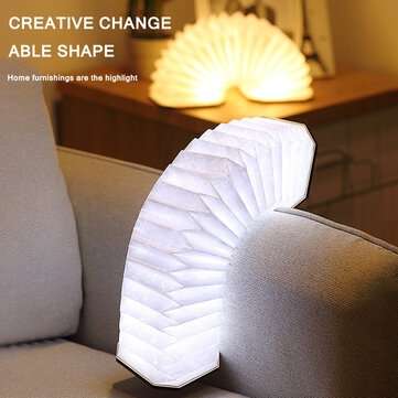 360 Degree Foldable Organic Lamp Portable Retro Lamp USB Rechargeable Wooden Led Lamp For Gift Dormi