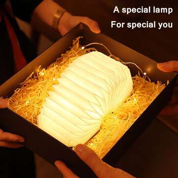 360 Degree Foldable Organic Lamp Portable Retro Lamp USB Rechargeable Wooden Led Lamp For Gift Dormi