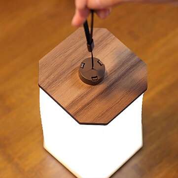 360 Degree Foldable Organic Lamp Portable Retro Lamp USB Rechargeable Wooden Led Lamp For Gift Dormi