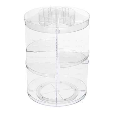 360 Degree Rotation Transparent Acrylic Cosmetics Multi-function Makeup Organizer
