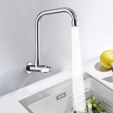 360 Degree Rotation Single Cold Faucet Brass Kitchen Sink Faucet