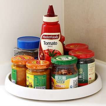 360 Rotating Spice Storage Rack Tray Turntable Home Kitchen Jar Holder Organizer
