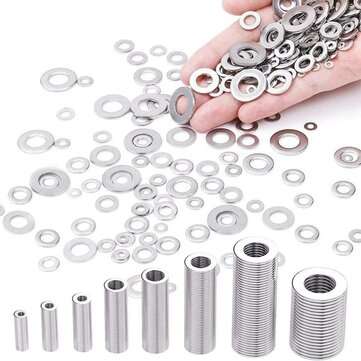 360PCS Stainless Steel Sealing Solid Gasket Washer Kit M2 M2.5 M3 M4 M5 M6 M8 M10 Sump Plug Oil for
