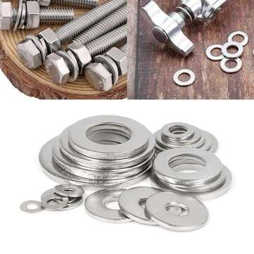 360PCS Stainless Steel Sealing Solid Gasket Washer Kit M2 M2.5 M3 M4 M5 M6 M8 M10 Sump Plug Oil for