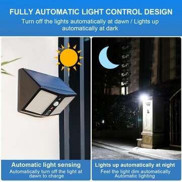 360LED Solar Light Wall Lamps 12000mAh 6 Modes Motion Sensor IP65 Waterproof Outdoor Yard Garden Str