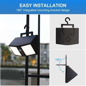 360LED Solar Light Wall Lamps 12000mAh 6 Modes Motion Sensor IP65 Waterproof Outdoor Yard Garden Str
