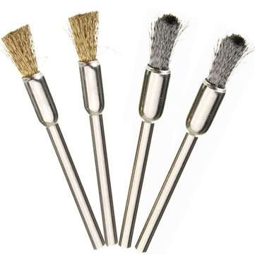 36pcs 3.175mm Shank Copper Steel Wire Polishing Wheel Brush for Dremel