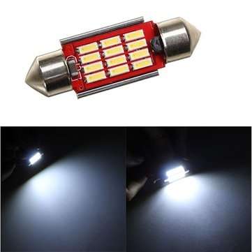 36MM 4014 12SMD Festoon Dome LED Light Interior Reading Bulb 12 ~24V DC Non-polar with Radiating Fun