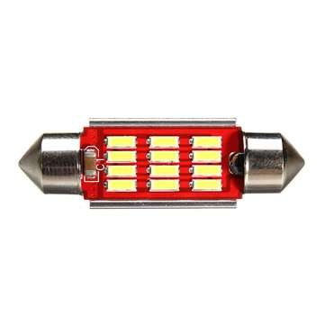 36MM 4014 12SMD Festoon Dome LED Light Interior Reading Bulb 12 ~24V DC Non-polar with Radiating Fun