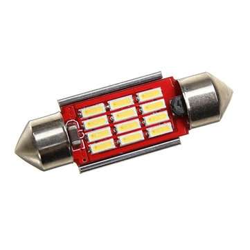 36MM 4014 12SMD Festoon Dome LED Light Interior Reading Bulb 12 ~24V DC Non-polar with Radiating Fun