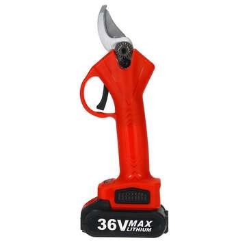 36V 25mm Cordless Electric Pruning Shears 13000mAh Rechargeable Branch Scissor Cutte... (COLOR: RED)