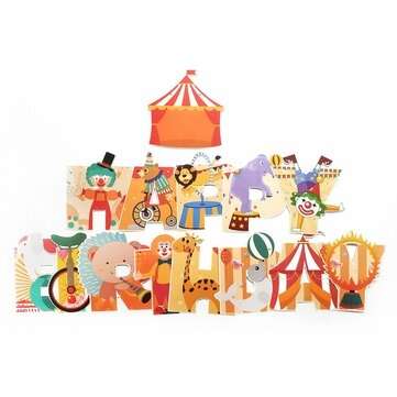 37Pcs Happy Birthday Balloon Set Circus Theme Animal Shape Ballon Set Children Birthday Party Indoor