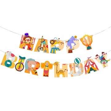 37Pcs Happy Birthday Balloon Set Circus Theme Animal Shape Ballon Set Children Birthday Party Indoor