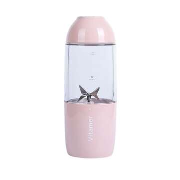 380ML USB Rechargeable Juicer Bottle Cup Vegetables Fruit Milkshake Smoothie Squee... (COLOR.: PINK)