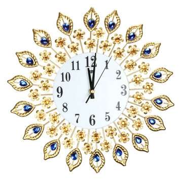 38x38cm Vintage Wall Clock Living Room Bedroom Large Clock Diamond Metal Home Decoration
