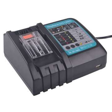 3A 18V Universal USB Charger DC18RD 14.4V-18V Li-Ion Battery Charger for Makita Po... (PLUG: EUPLUG)