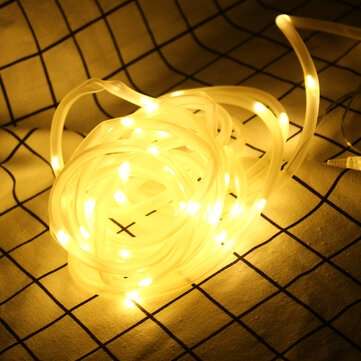 39FT 100 LED Solar String Rope Fairy Light Waterproof Xmas Wedding Party... (LIGHT COLOR: WARMWHITE)