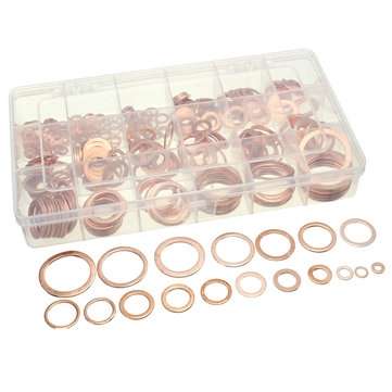 395Pc Copper Flat Ring Washer Gaskets Fitting 18 Metric Sz Electrical Automotive