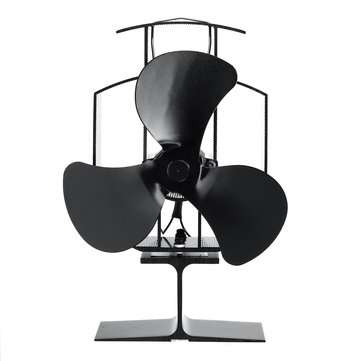 3-Blade Heat Powered Stove Fan W/ Thermometer for Wood Log Burning Burner Stove