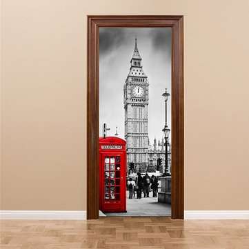 3D Art Door Wall Fridge Sticker Big Ben Decal Self Adhesive Mural Scenery Home Decor