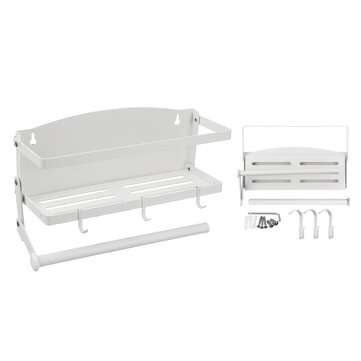 Carbon Steel Magnetic Wall-mounted Kitchen Refrigerator Storage Rack Multifunction... (COLOR: WHITE)