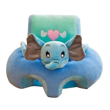 Cartoon Baby Sofa Plush Chair Cushion Sofa Plush Pillow Cover Children no fill... (ANIMAL: ELEPHANT)
