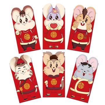 Cartoon Character Creative Mouse Year Red Rnvelope Waterproof Stereoscopic Paper Enve... (NUMBER: 1)