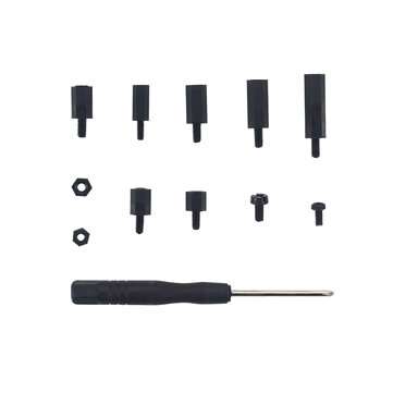 Catda 210Pcs Black Nylon Screw Nut Set M3 M2.5 Single-pass Double-pass Nylon Support Column for Ra