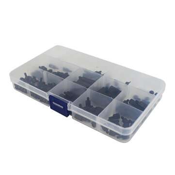 Catda 210Pcs Black Nylon Screw Nut Set M3 M2.5 Single-pass Double-pass Nylon Support Column for Ra