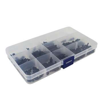 Catda 210Pcs Black Nylon Screw Nut Set M3 M2.5 Single-pass Double-pass Nylon Support Column for Ra