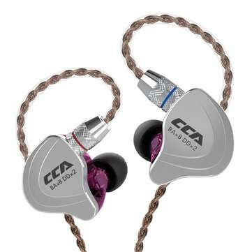 CCA C10 4BA+1DD 3.5mm 4 Balanced Armatured 1 Dynamic ... (TYPE: WITHOUT-MICROPHONE | COLOR.: PURPLE)