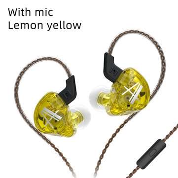 CCA CA2 1DD In Ear Earphone HIFI Metal Headphones Wired Earbuds Dee... (COLOR.: RED | TYPE: WITHMIC)