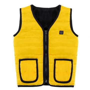Children Kids 5V 3 Gears USB Heated Vest Electric Fast Heating Jacke... (TYPE: K10 | COLOR.: YELLOW)