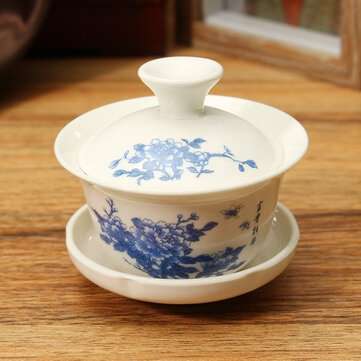 Chinese Kung Fu Ceramic Tea Set Chinese Style Tureen Tea Cup Tea Parts Teapot Set (TYPE: PEONY)