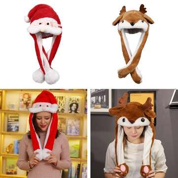 Christmas Hats Led Light Moving Ears Cute Deer Toy Hat Airbag Santa Claus Cap... (MODEL: SANTACLAUS)