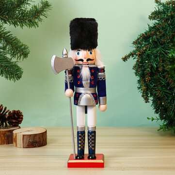 Christmas Nutcracker Soldier Doll Ornaments Wooden Puppet Vintage Desktop ... (TYPE: HATCHETSOLDIER)