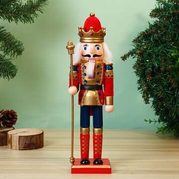 Christmas Nutcracker Soldier Doll Ornaments Wooden Puppet Vintage Desktop Ornaments ... (TYPE: KING)