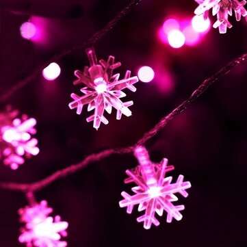 Christmas Snowflake LED Flashlight String Festival Wedding Decoration W... (SIZE: 5M | COLOR.: PINK)