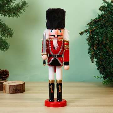 Christmas Nutcracker Soldier Doll Ornaments Wooden Puppet Vintage Desktop Or... (TYPE: SABRESOLDIER)