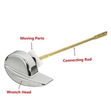Chrome Finish Universal Toilet Tank Flush Lever Brass Side Mount Handle