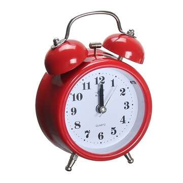 Classic Silent Double Bell Alarm Clock Concise Quartz Movement Bedside Night Light H... (COLOR: RED)