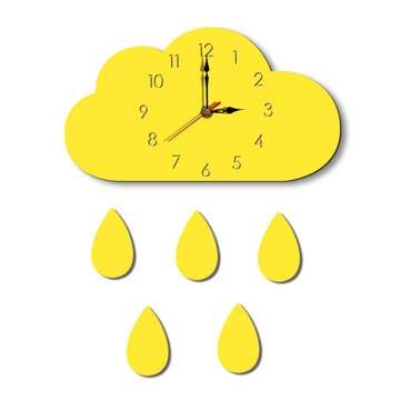 Cloud Wall Clock Home Cartoon Living Room Creative Wall Clock (COLOR1: YELLOW)