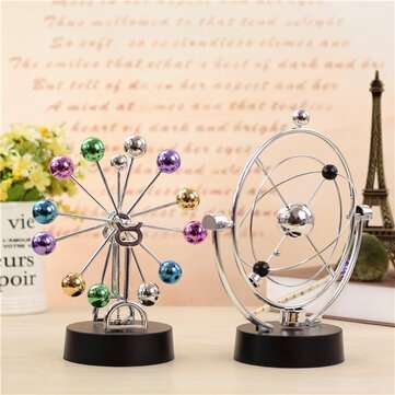 Color Orbit Perpetual Motion Apparatus Physical Energy Bouncy Balls Home Office D... (COLOR: SILVER)