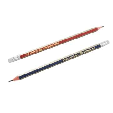Comix MP2020 12 Pcs Wood Hexagon Pencils HB Students Pencil with Eraser Head Office School Supplies