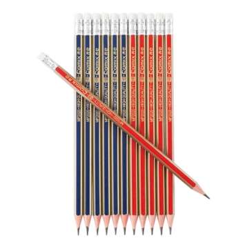 Comix MP2020 12 Pcs Wood Hexagon Pencils HB Students Pencil with Eraser Head Office School Supplies
