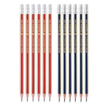 Comix MP2020 12 Pcs Wood Hexagon Pencils HB Students Pencil with Eraser Head Office School Supplies