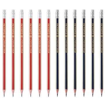 Comix MP2020 12 Pcs Wood Hexagon Pencils HB Students Pencil with Eraser Head Office School Supplies