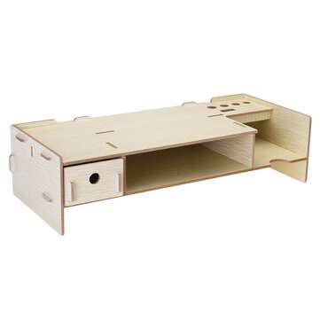 Computer Monitor Stand Laptop Riser Stand Base Desktop Organizer St... (COLOR: OAKCOLOR(WHITEFRAME))
